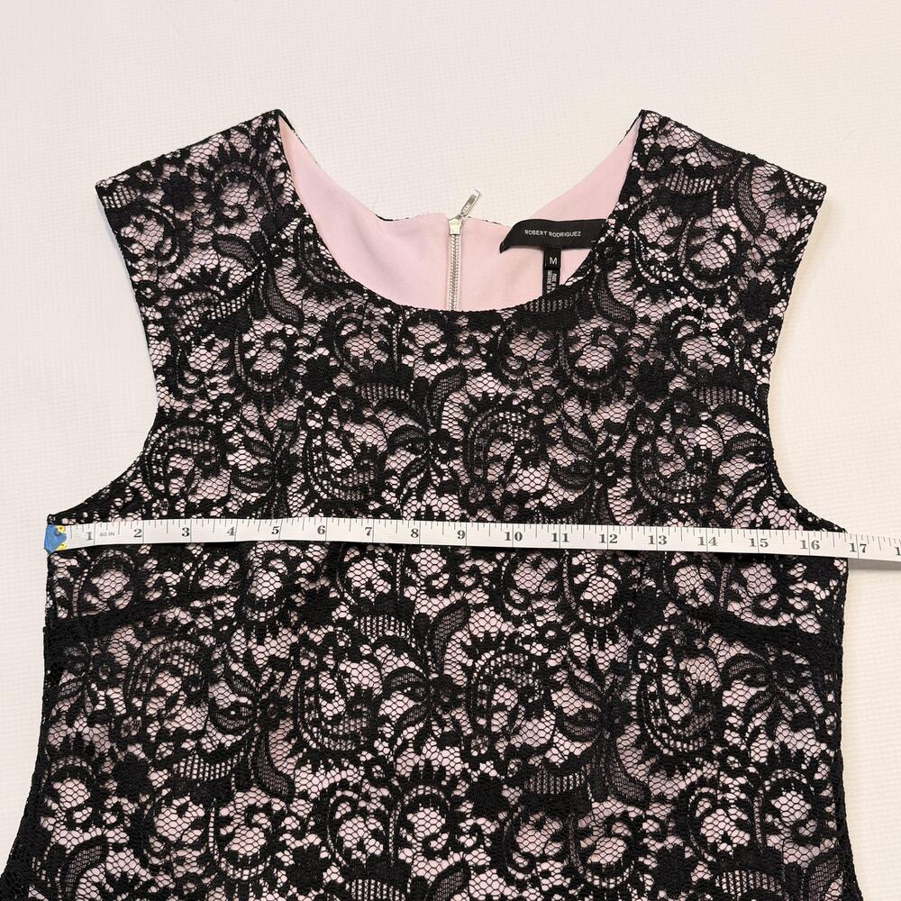 Robert Rodriguez Tank Top Womens Medium Black Lace Overlay Scoop Neck Camisole - Picture 7 of 10